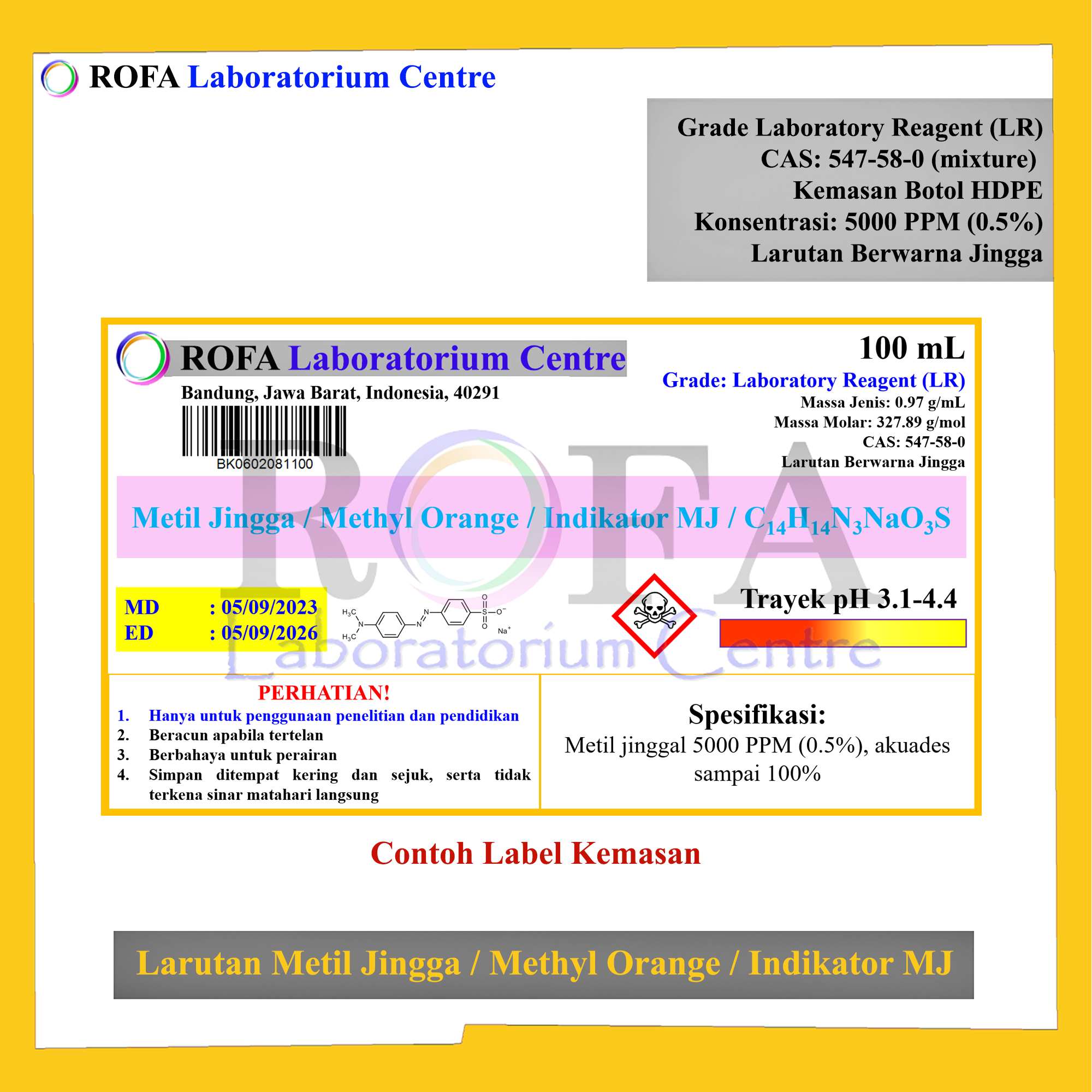 larutan Metil Jingga 7